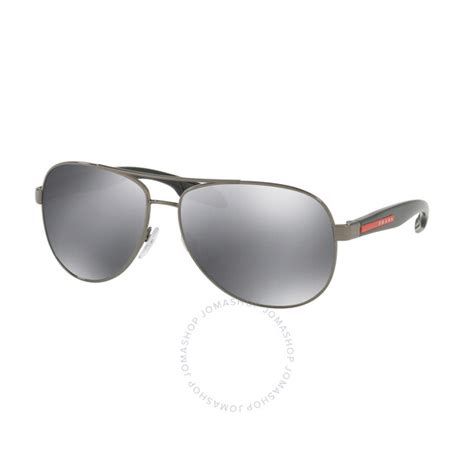 ps 53ps prada|Prada Linea Rossa Light Grey Mirror Black Pilot Men's .